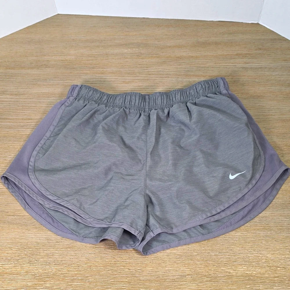 Nike Dri-FIT Women’s Gray Mesh Running Shorts w/ Liner Drawstring Lightweight